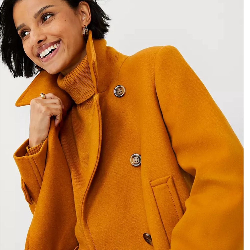 NWT Ann Taylor Medium Gold Peacoat Women